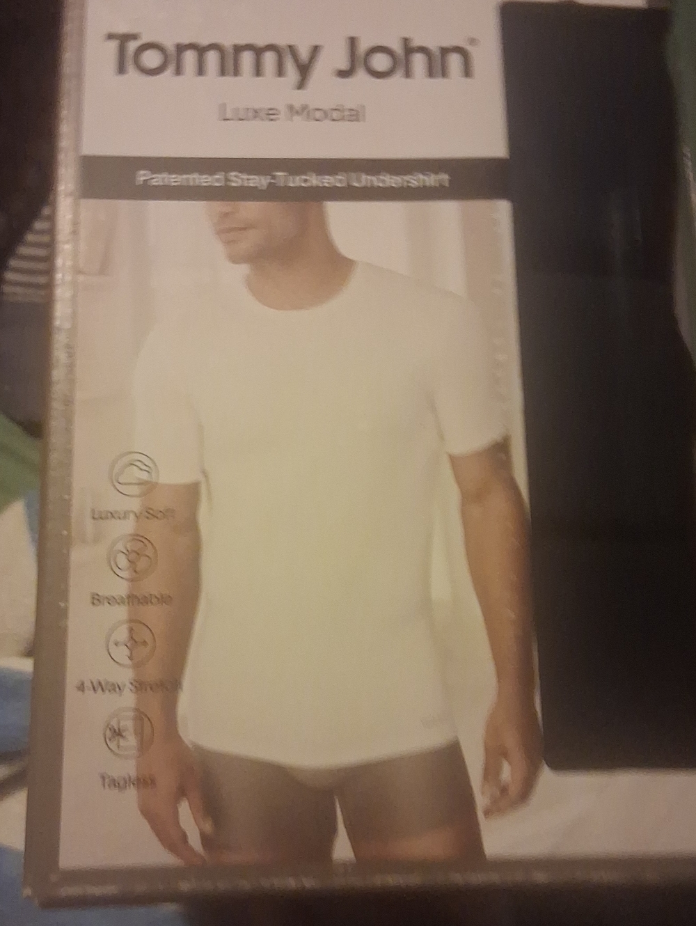 Tommy John Luxe Modal Black Crew Neck Undershirt 3 Pack